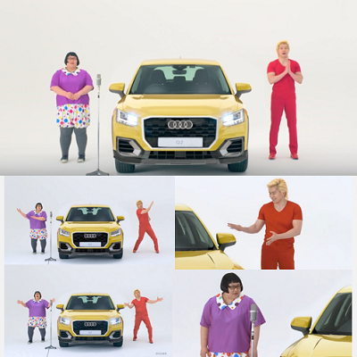Audi様「新型SUV Audi Q2×メイプル超合金さん エイプリルフール企画 
